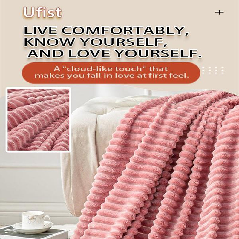Experience Ultimate Comfort with Our Striped Sleep Blanket – Soft, Fluffy, and Skin-Friendly – Perfect for Beds and Sofas, 78 x 90 Inches – Ideal Holiday Gift for Christmas and Halloween