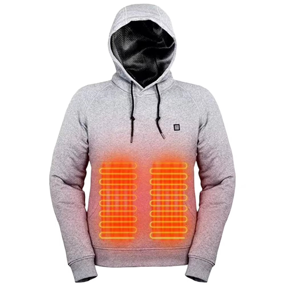 Stay Cozy and Stylish with Our Unisex USB Rechargeable Heated Hoodie Featuring 5 Heating Zones and 3 Adjustable Heat Levels