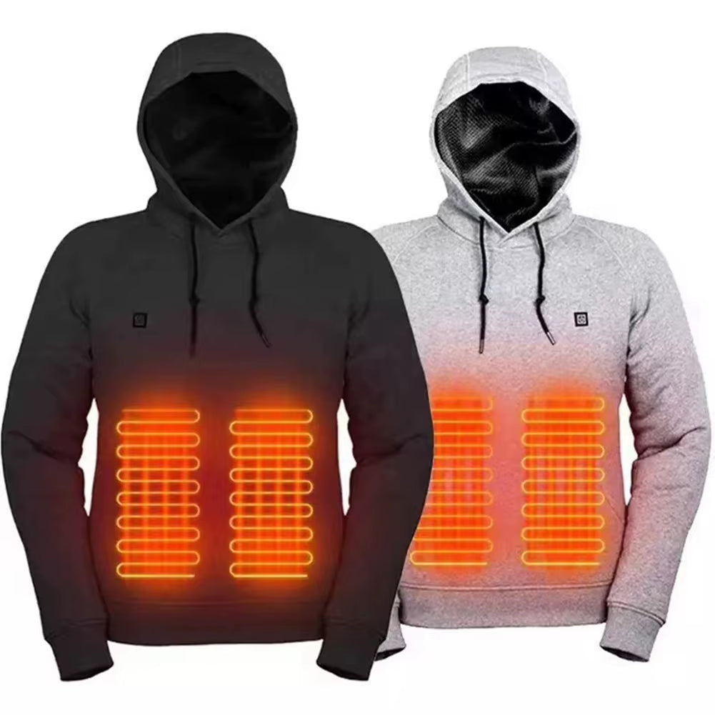 Stay Cozy and Stylish with Our Unisex USB Rechargeable Heated Hoodie Featuring 5 Heating Zones and 3 Adjustable Heat Levels