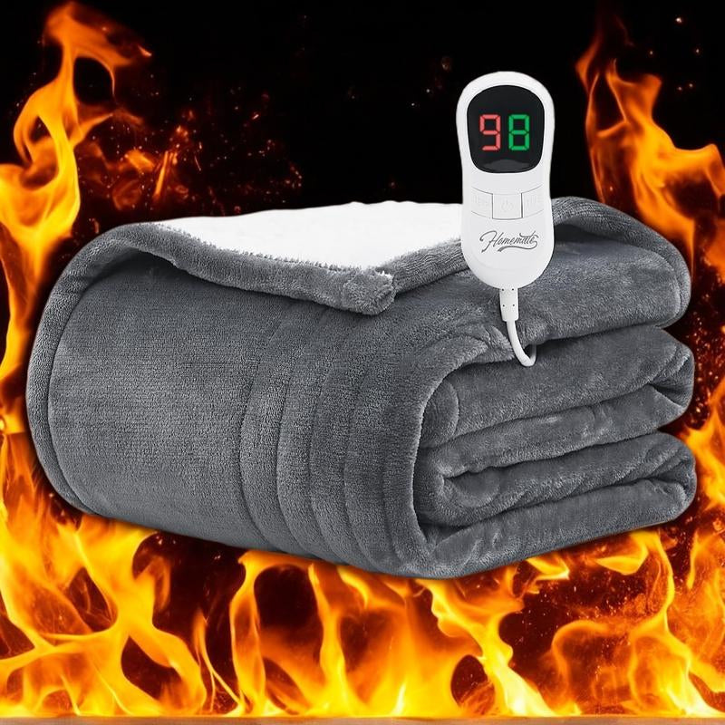 Experience Ultimate Comfort with the Homemate Heated Electric Throw – 10 Heat Levels, Auto-Off Timer, and Over-Heat Protection for Cozy Winter Nights